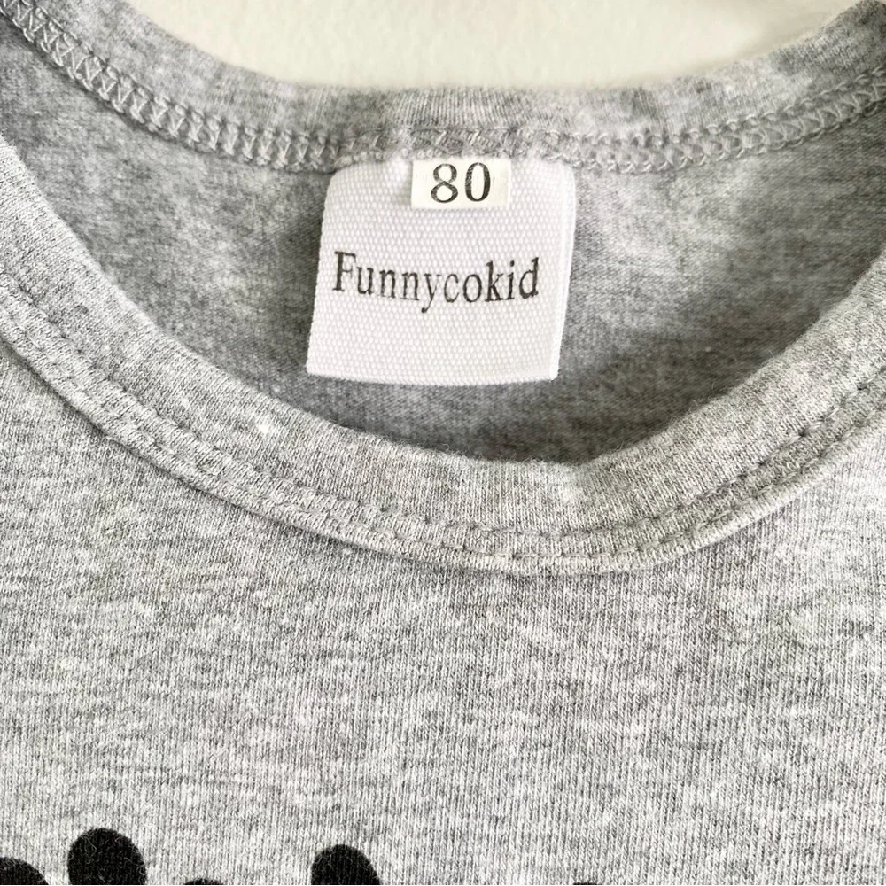 Gray Siblings Dog-Themed Baby Onesie